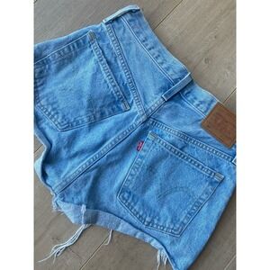 Levi's 501 Shorts Womens 25 Light Blue Cut Off Denim Shorts Button Fly Classic